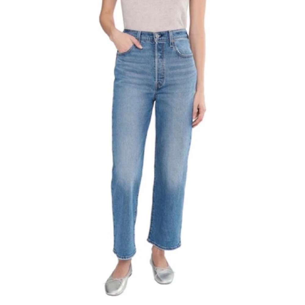LE JEAN Sabine Straight High Rise Crop Jeans Soleil Wash Size 29